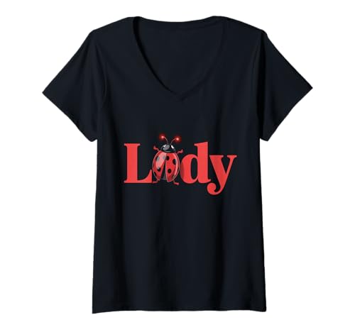 Damen Ladybugs Nature Lover Insektenfächer Entomophile Adorabl Ladybug T-Shirt mit V-Ausschnitt Damen Ladybugs Nature Lover Insektenfächer Entomophile Adorabl Ladybug T-Shirt mit V-Ausschnitt von Ladybug Lover