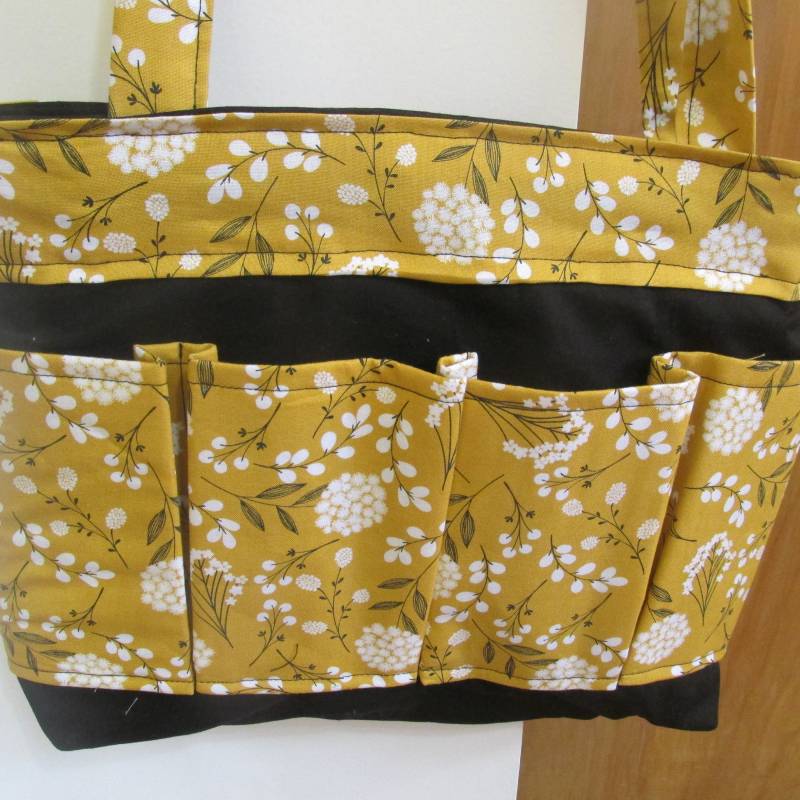 Blumentasche Einkaufstasche Gold, Weiß & Schwarz, 8-Pocket-Design von LadybugAwesomeFinds