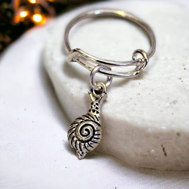 925 Sterling Silber Hübsche Schnecke Erweiterbar Charme Ring von LadybugfeetDesigns