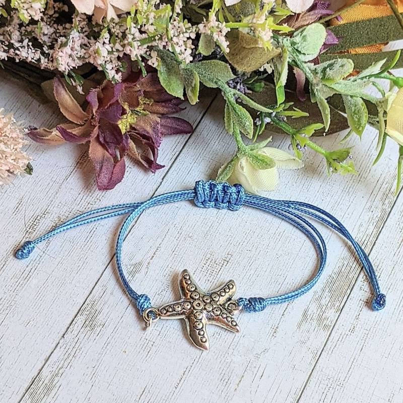Seestern Surfer Armband Aus Gewachster Schnur von LadybugfeetDesigns