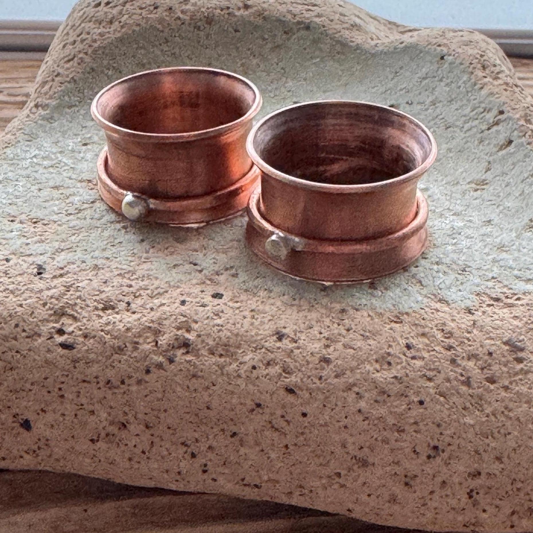 Spinner Ring Aus Kupfer Sterling Silber Punkt, Fidget Angst | Uk V Spinner Ring Aus Kupfer Sterling Silber Punkt, Fidget Angst | Uk V von Ladylouislouis