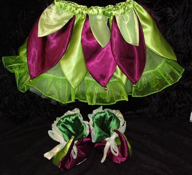 Weihnachtsfee-Rock Mit Elfen-Hausschuhen - Kleinkind-Größen - 1-4T von Ladymantis