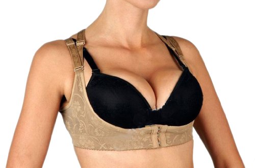 Dirndl BH Bra Push Up Büstenhalter (Beige, L) von Ladymissalonghi