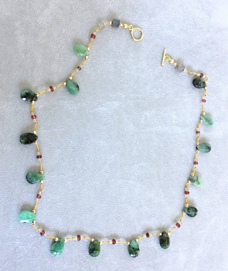 Smaragd - Natürliche Smaragd, Rosa Saphir, Blauer Blitz Labradorit, Gold Gefüllt Perlen Sofort Lieferbar Smaragd - Natürliche Smaragd, Rosa Saphir, Blauer Blitz Labradorit, Gold Gefüllt Perlen Sofort Lieferbar von LadyoftheCamellia