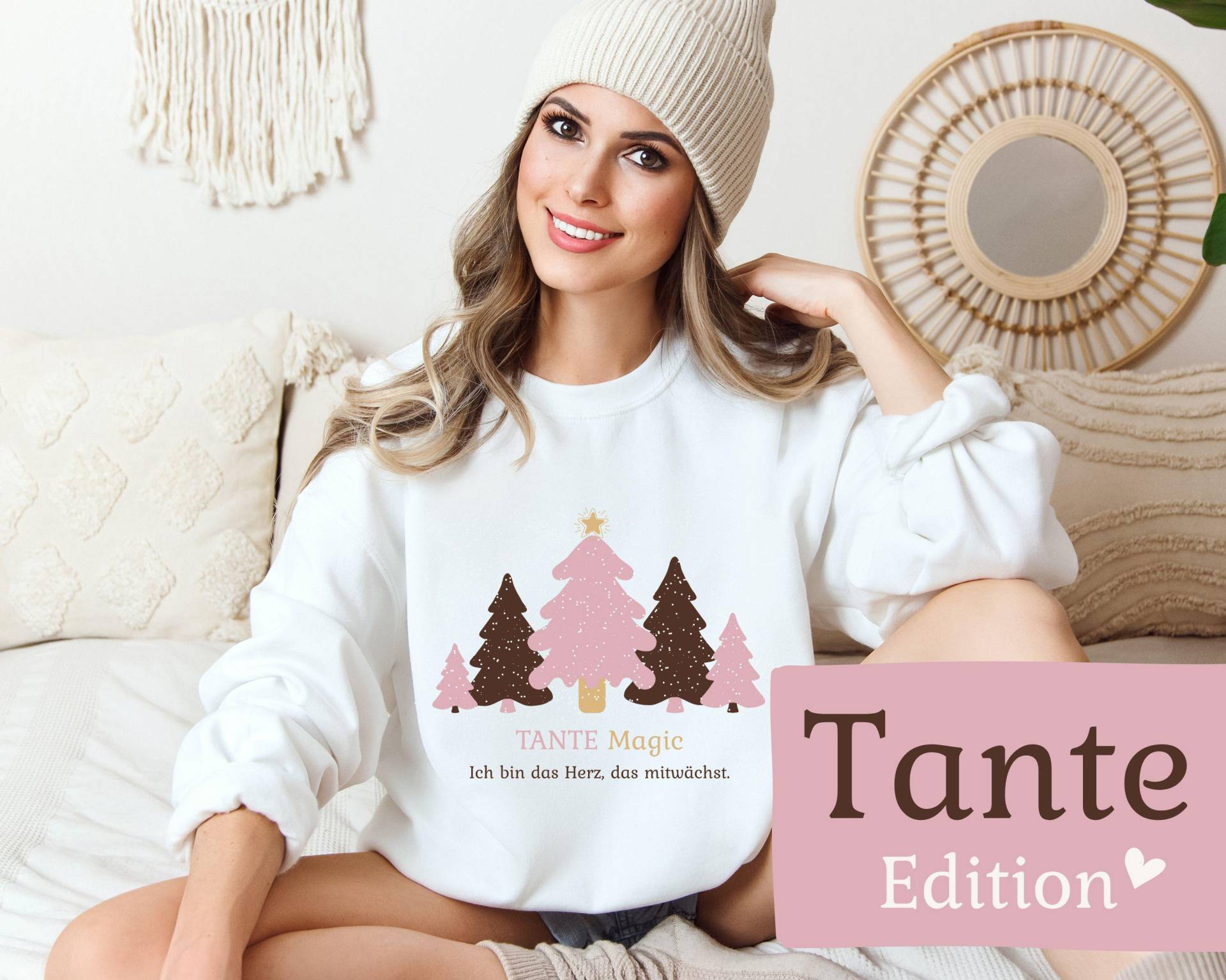 Tante Magic Sweatshirt Weihnachtspullover Frauen Pullover Weihnachtsbaum Tannenbaum Selbstliebe Geschenkidee Familie Weihnachten Ladys Club von LadysClub