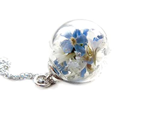 925 Kette - Frühling in Glaskugel - mini von Ladyville