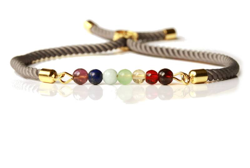 Edelstein Chakra Armband Symbolisiert Die Sieben Chakren Ein Perfektes Geschenk Für Sie Yogi Yoga Achtsamkeit Frauen Mutter Freundin von Ladyville
