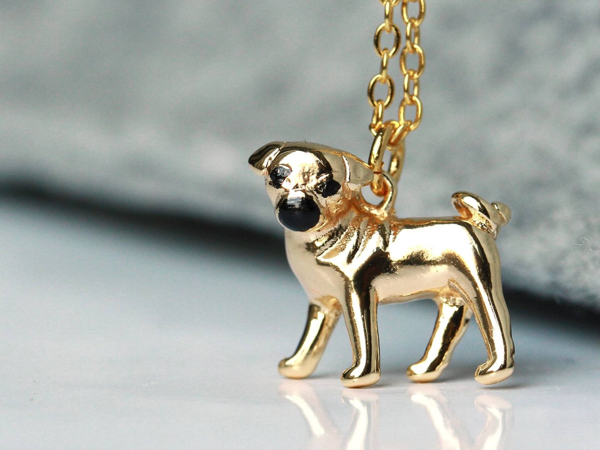 Kette Hund Mops Sterlingsilber Vergoldeter Tierschmuck Als Geschenk Für Sie Hundeschmuck Bulldogge Besonderer Haustierschmuck von Ladyville