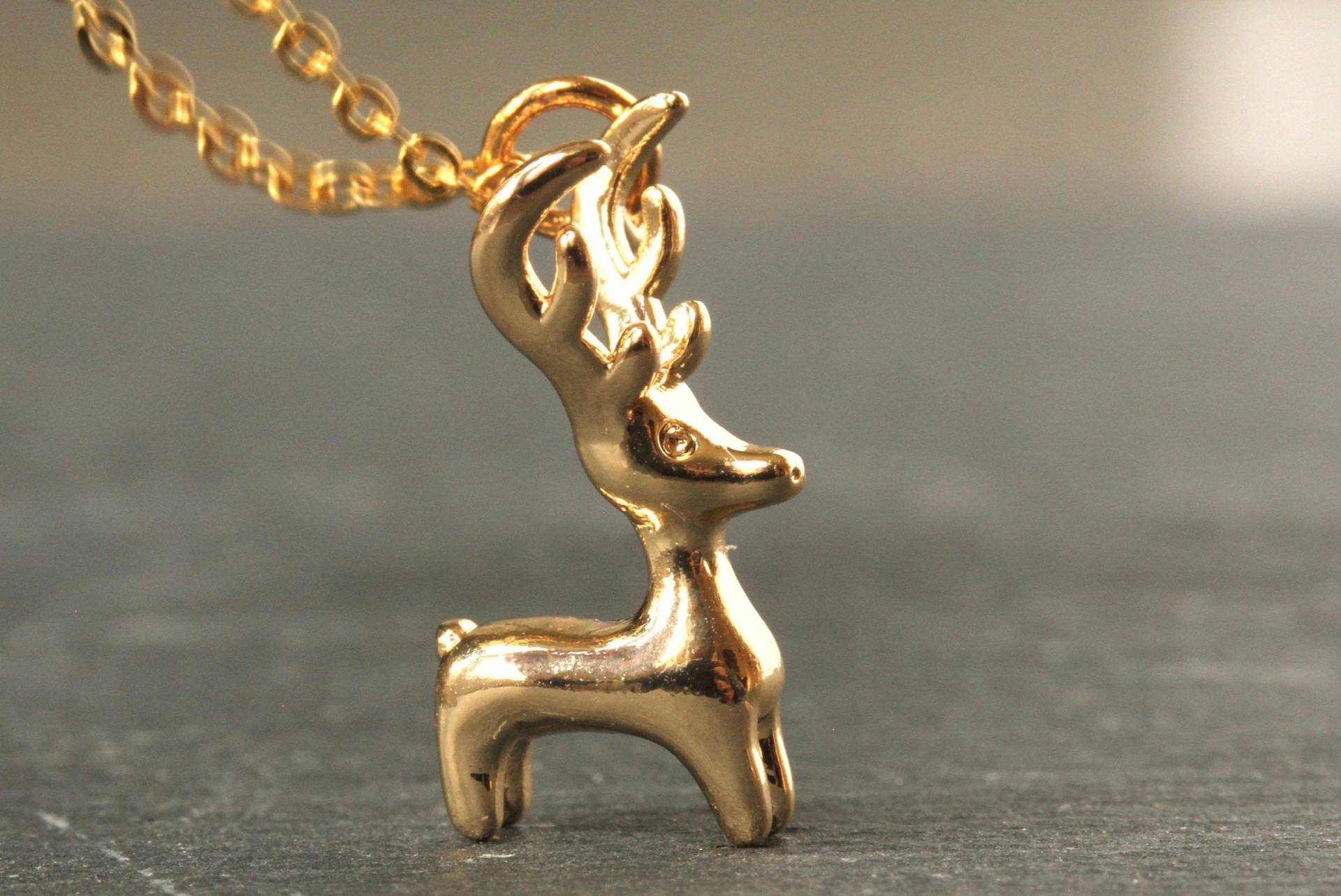 Kette Rentier Vergoldet Weihnachtlicher Schmuck von Ladyville