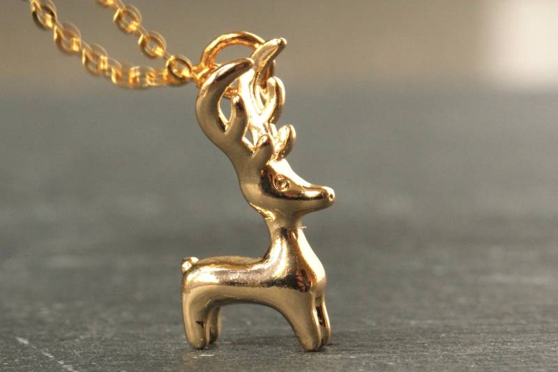 Kette Rentier Vergoldet Weihnachtlicher Schmuck von Ladyville