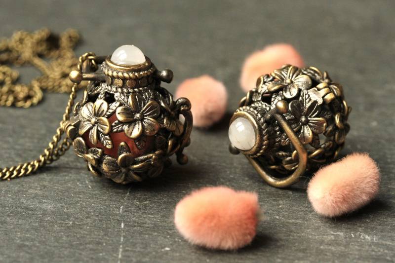 Vintage Medaillon Weidekätzchen/Antik Bronze Prayerbox Geschenk Für Sie Rosenquarz Kette Sommer Retro Schmuck Origineller von Ladyville