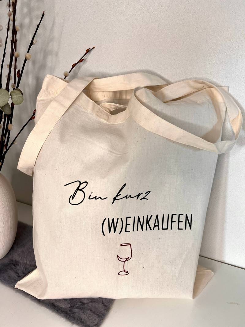 Bin Kurz | WEinkaufen| Einkaufstasche| Tragetasche| Einkaufsbeutel Stoffbeutel| Geschenk| Geburtstagsgeschenk| Geschenkidee| Jutetasche von LaeaArt