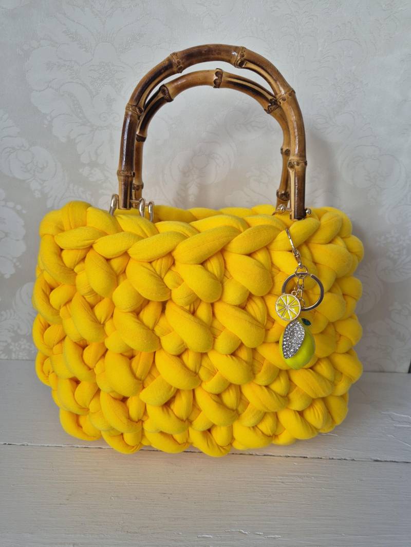 Grobstricktasche Stricktasche Damentasche Handgefertigt Handmade Handgestrickt von LaedchenWundervoll
