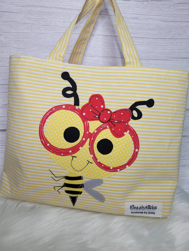 Kindertasche Spielzeugtasche Mädchen Biene Handmade von LaedchenWundervoll