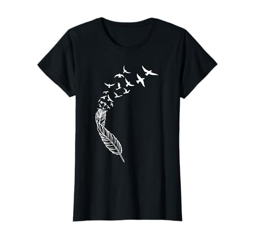 Feder Vögel Fliegend Cooles Casual Super Mode-Look für Damen T-Shirt von Lässige Sommer Tägliche Verschleiß Co.