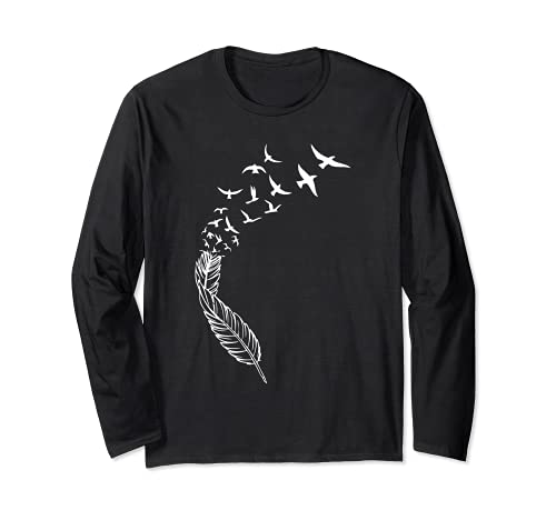 Feder Vögel Fliegend Cooles Casual Super Mode-Look für Damen Langarmshirt von Lässige Sommer Tägliche Verschleiß Co.