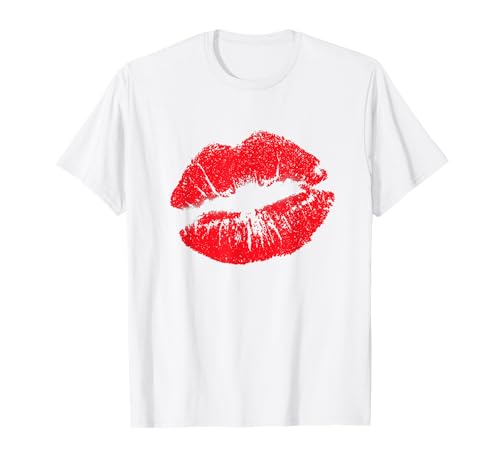 Große Lippen Top Lippe Roter Lippenstift Big Lips Damen T-Shirt von Lässige Sommer Tägliche Verschleiß Co.