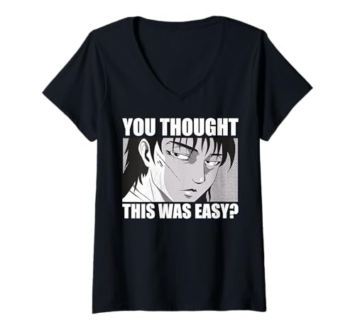 Damen Sie dachten, das wäre einfach? Sarkastisches Anime -Gamer T-Shirt mit V-Ausschnitt Damen Sie dachten, das wäre einfach? Sarkastisches Anime -Gamer T-Shirt mit V-Ausschnitt von Lässiger Anime-Style mit Haltung
