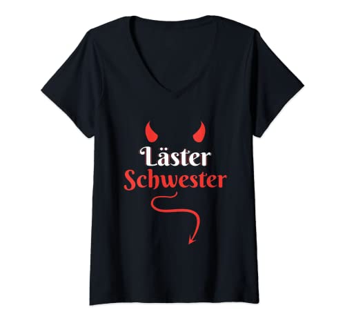 Damen Drama Queen Gothic Teufelchen Goth Läster Schwester T-Shirt mit V-Ausschnitt Damen Drama Queen Gothic Teufelchen Goth Läster Schwester T-Shirt mit V-Ausschnitt von Lästerschwester