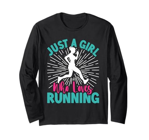 Läuferin JUST A GIRL WHO LOVES RUNNING Lustig Marathon Langarmshirt Läuferin JUST A GIRL WHO LOVES RUNNING Lustig Marathon Langarmshirt von Läuferin Geschenk Joggen Shirt Laufen Frauen