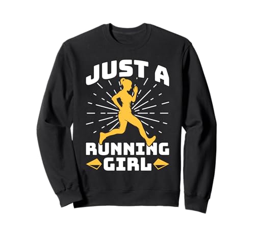 Läuferin JUST A RUNNING GIRL Laufen Lustiges Marathon Sweatshirt Läuferin JUST A RUNNING GIRL Laufen Lustiges Marathon Sweatshirt von Läuferin Geschenk Joggen Shirt Laufen Frauen