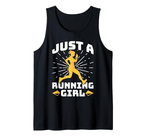 Läuferin JUST A RUNNING GIRL Laufen Lustiges Marathon Tank Top von Läuferin Geschenk Joggen Shirt Laufen Frauen