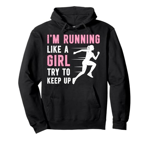 Läuferin RUNNING LIKE A GIRL TRY TO KEEP UP Lustig Joggen Pullover Hoodie Läuferin RUNNING LIKE A GIRL TRY TO KEEP UP Lustig Joggen Pullover Hoodie von Läuferin Geschenk Joggen Shirt Laufen Frauen