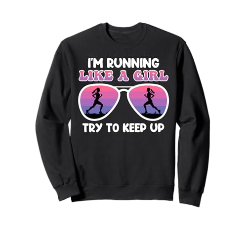 Läuferin RUNNING LIKE A GIRL TRY TO KEEP UP Lustig Laufen Sweatshirt Läuferin RUNNING LIKE A GIRL TRY TO KEEP UP Lustig Laufen Sweatshirt von Läuferin Geschenk Joggen Shirt Laufen Frauen