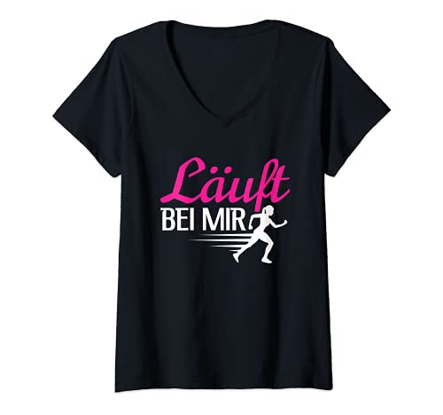 Damen Mir reichts ich geh laufen Joggen Jogger Läuft bei mir T-Shirt mit V-Ausschnitt Damen Mir reichts ich geh laufen Joggen Jogger Läuft bei mir T-Shirt mit V-Ausschnitt von Läuft bei mir Mir reichts ich geh laufen