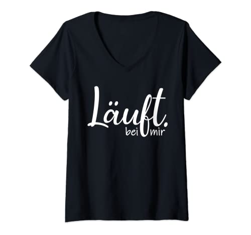 Damen Läuft bei mir positive Lebenseinstellung Sarkasmus T-Shirt mit V-Ausschnitt Damen Läuft bei mir positive Lebenseinstellung Sarkasmus T-Shirt mit V-Ausschnitt von Läuft bei mir positive Lebenseinstellung Sarkasmus