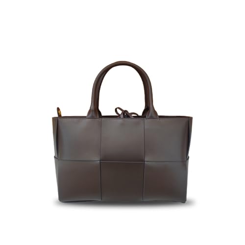 Elegante Handtasche aus Rindsleder, handgewebt, große Schultertasche für Pendler, Kaffee, Casual Elegante Handtasche aus Rindsleder, handgewebt, große Schultertasche für Pendler, Kaffee, Casual von Laeuokie