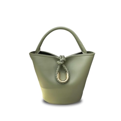 Laeuokie Gewebte Eimertasche aus echtem Leder für Damen mit Knotenverschluss – vielseitige Hand-, Schulter- und Crossbody-Tasche, Einfarbiges Travertingrün, 9.45" L x4.72" W x 7.09" H, Einfarbiges Laeuokie Gewebte Eimertasche aus echtem Leder für Damen mit Knotenverschluss – vielseitige Hand-, Schulter- und Crossbody-Tasche, Einfarbiges Travertingrün, 9.45" L x4.72" W x 7.09" H, Einfarbiges von Laeuokie