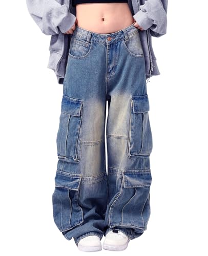 Lafaguw Herren-Cargohose, gerissene Baggy-Jeans, Y2K, elastische Taille, gerades Bein, 90er-Jahre-Stil, Streetwear, Grunge-Kleidung., Schwarz2, M Lafaguw Herren-Cargohose, gerissene Baggy-Jeans, Y2K, elastische Taille, gerades Bein, 90er-Jahre-Stil, Streetwear, Grunge-Kleidung., Schwarz2, M von Lafaguw