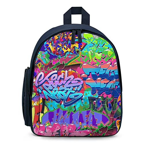 Personalisierte Schulrucksack Lässiger Kinderrucksack Mädchen Jungen Daypack für Schule Reisen Freizeit Schriftart Graffiti-Straße von LafalPer
