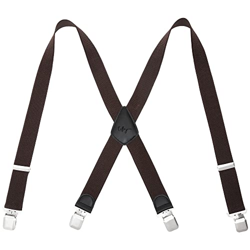 Lafayon Hosenträger für Herren mit 4 Clips, X-Back 4 cm Breit Heavy Duty Verstellbar und Elastisch mit Strapazierfähigen Metallclips von Lafayon