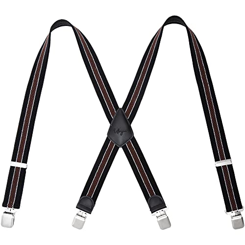 Lafayon Herren Hosenträger Hosenträger Für Männer 4 Schnallen X Zurück Striped Heavy Duty Männer Hosenträger Durable Elastische Verstellbare Hosenträger Starke Metall Clips Lafayon Herren Hosenträger Hosenträger Für Männer 4 Schnallen X Zurück Striped Heavy Duty Männer Hosenträger Durable Elastische Verstellbare Hosenträger Starke Metall Clips von Lafayon