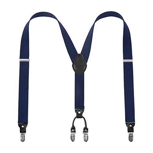 Lafayon Hosenträger Herren mit 4 Clips, Y-Back 3,5 cm Breit Hosenträger Heavy Duty Verstellbar und Elastisch mit Starken Metallclips von Lafayon
