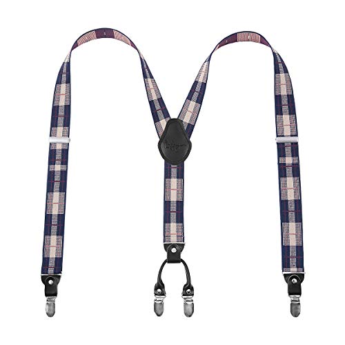 Lafayon Hosenträger Herren mit 4 Clips, Y-Back 3,5 cm Breit Hosenträger Heavy Duty Verstellbar und Elastisch mit Starken Metallclips von Lafayon