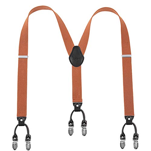 Lafayon Hosenträger Herren mit 6 Clips, Y-Back 3,5 cm Breit Hosenträger Heavy Duty Verstellbar und Elastisch mit Starken Metallklammern und Geschenkverpackung von Lafayon