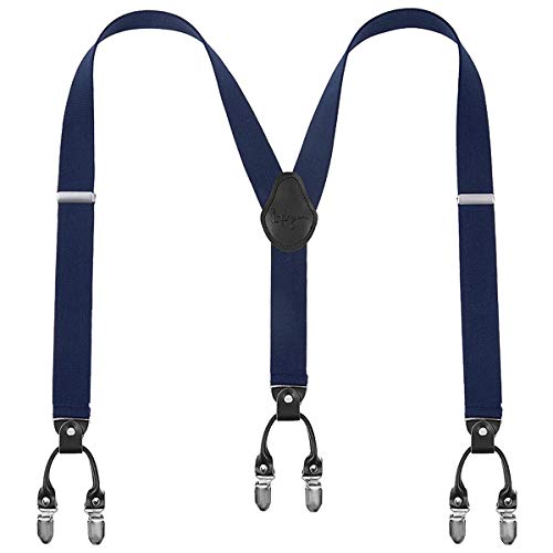 Lafayon Hosenträger Herren mit 6 Clips, Y-Back 3,5 cm Breit Hosenträger Heavy Duty Verstellbar und Elastisch mit Starken Metallklammern und Geschenkverpackung von Lafayon