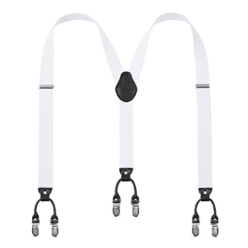Lafayon Hosenträger Herren mit 6 Clips, Y-Back 3,5 cm Breit Hosenträger Heavy Duty Verstellbar und Elastisch mit Starken Metallklammern und Geschenkverpackung von Lafayon