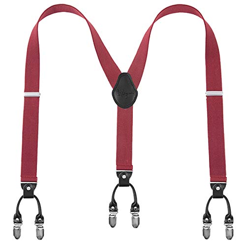 Lafayon Hosenträger Herren mit 6 Clips, Y-Back 3,5 cm Breit Hosenträger Heavy Duty Verstellbar und Elastisch mit Starken Metallklammern und Geschenkverpackung von Lafayon