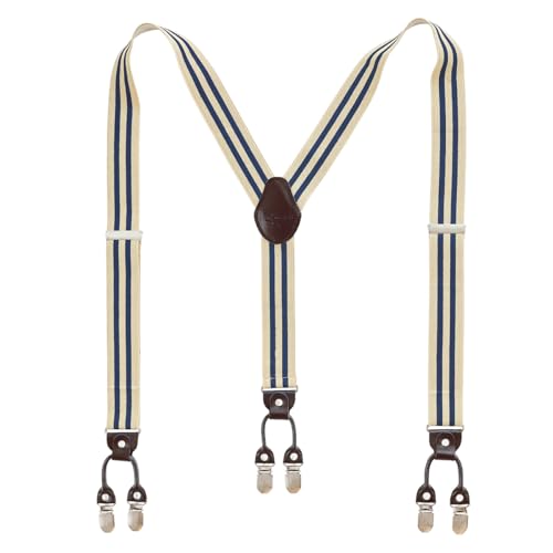 Lafayon Hosenträger Herren mit 6 Clips, Y-Back 3,5 cm Breit Hosenträger Heavy Duty Verstellbar und Elastisch mit Starken Metallklammern und Geschenkverpackung von Lafayon