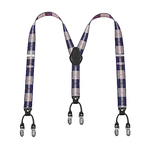 Lafayon Hosenträger Herren mit 6 Clips, Y-Back 3,5 cm Breit Hosenträger Heavy Duty Verstellbar und Elastisch mit Starken Metallklammern und Geschenkverpackung von Lafayon