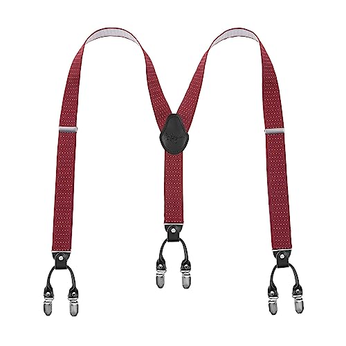 Lafayon Hosenträger Herren mit 6 Clips, Y-Back 3,5 cm Breit Hosenträger Heavy Duty Verstellbar und Elastisch mit Starken Metallklammern und Geschenkverpackung von Lafayon