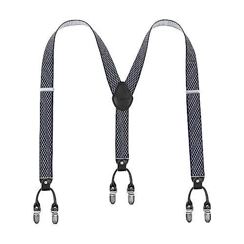 Lafayon Hosenträger Herren mit 6 Clips, Y-Back 3,5 cm Breit Hosenträger Heavy Duty Verstellbar und Elastisch mit Starken Metallklammern und Geschenkverpackung von Lafayon