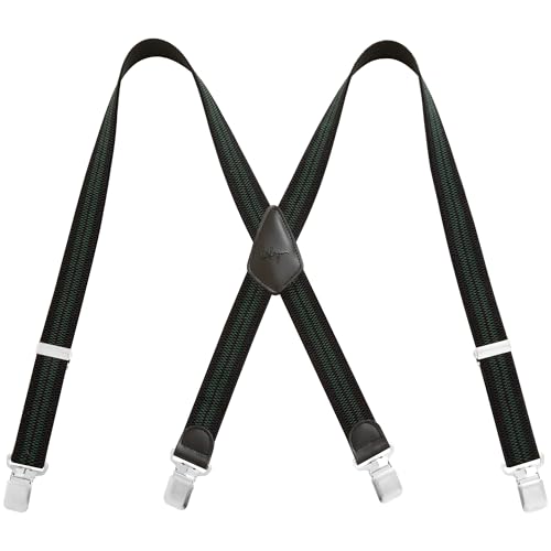 Lafayon Hosenträger für Herren mit 4 Clips, X-Back 4 cm Breit Heavy Duty Verstellbar und Elastisch mit Strapazierfähigen Metallclips von Lafayon