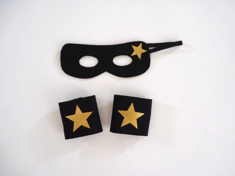 Maske Und Manschetten Superhelden, Kinder-Filzmaske, Superhelden-Accessoires, Superhelden-Verkleidung, Kinderkleid von Lafeebrochette