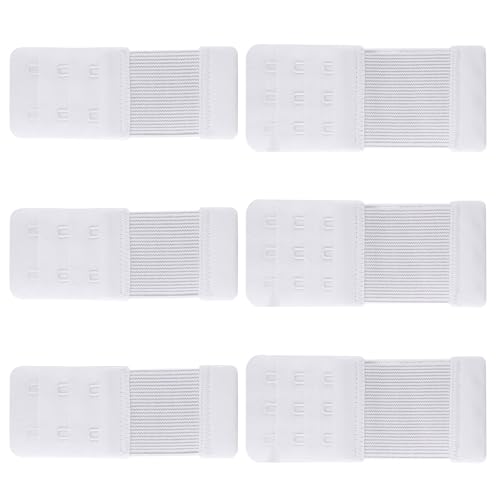 6 Stück BH VerläNgerung FüR Damen, BH VerläNgerung 3 Reihen 2 Haken 3 Haken, BH Verschluss VerläNgerung - Weiß von Lafefe