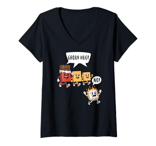 Damen S'more Squad Schokolade Marshmallow Funny Smores Lover T-Shirt mit V-Ausschnitt Damen S'more Squad Schokolade Marshmallow Funny Smores Lover T-Shirt mit V-Ausschnitt von Lagerfeuer-freunde Marshmallow-schokolade Camping